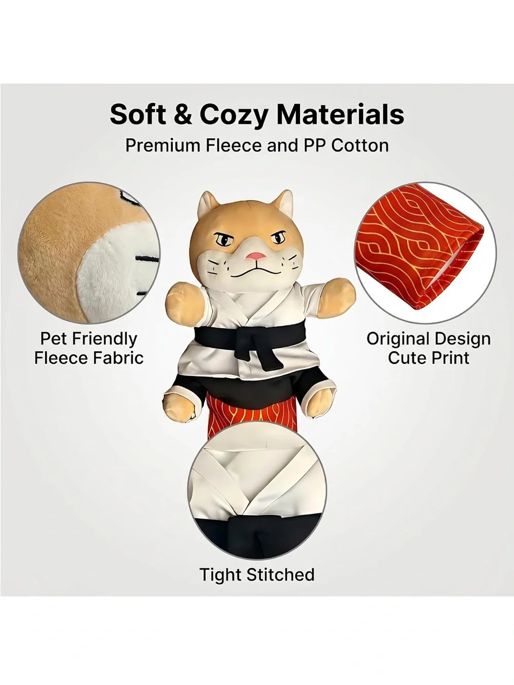 Karate Kitty Puppet Cat Wrestling Play Glove Full-Coverage Arm Sleeves toy nwt